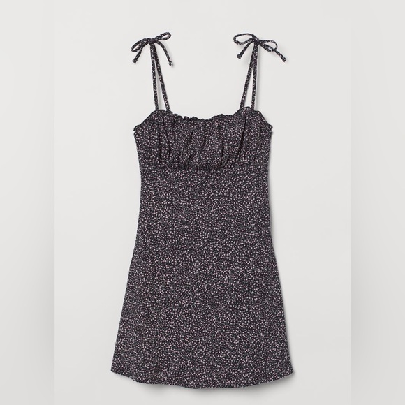 H&M Divided Slip Dress XL Black Floral NWOT - Picture 3 of 6